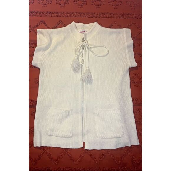 Pompom creamy quirky pockets mock collar size 38 - Picture 13 of 16